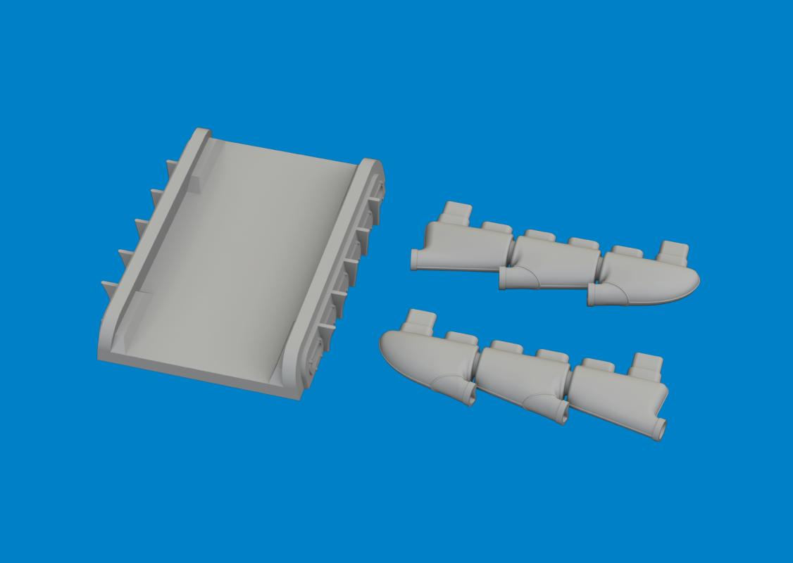 Spitfire Mk.I/II/V -Three-stacks exhaust rounded – Print [IBG]