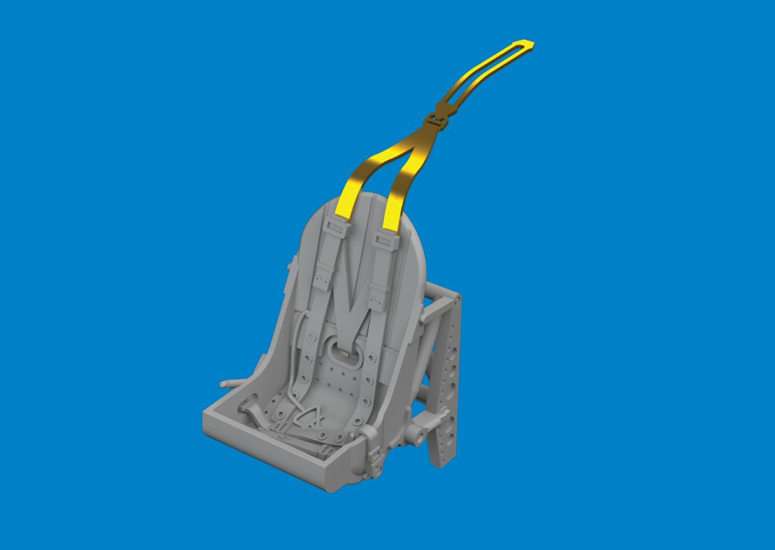 Spitfire Mk.I/II/V – Metal seat w/ integral belts – Print [IBG]