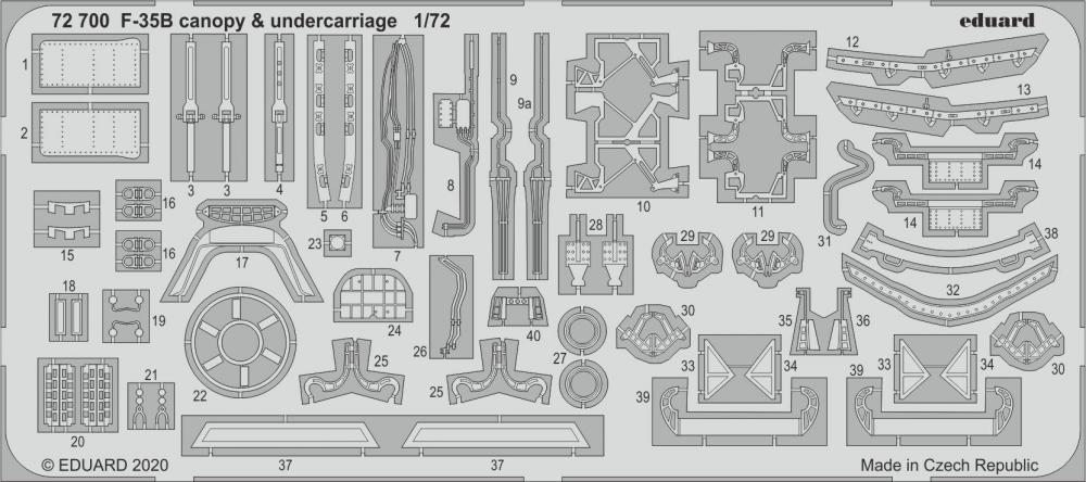 8591437548668 - F-35B Lightning II - Canopy & undercarriage [Italeri]
