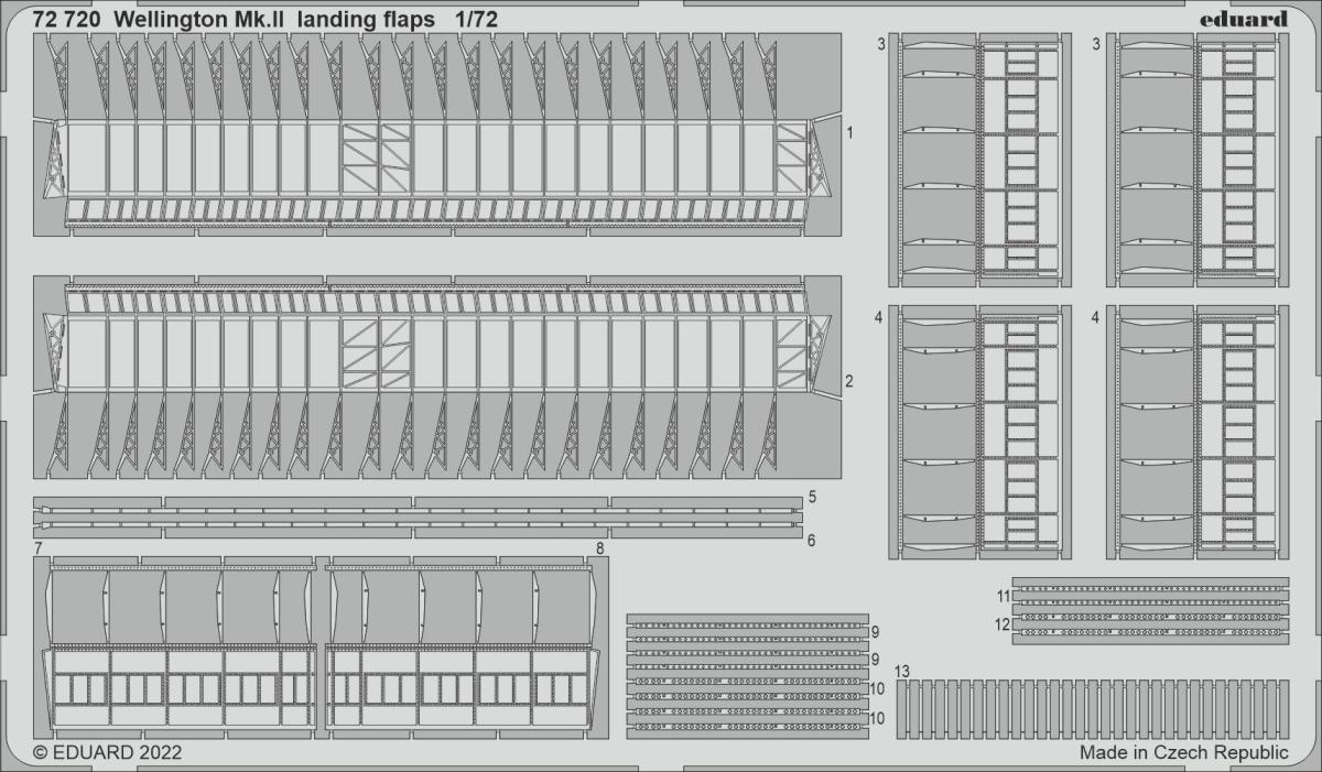 8591437566266 - 72720 - 172 Wellington MkII landing flaps for AIRFIX 8591437566266 - 72720 - 172 Wellington MkII landing flaps for AIRFIX