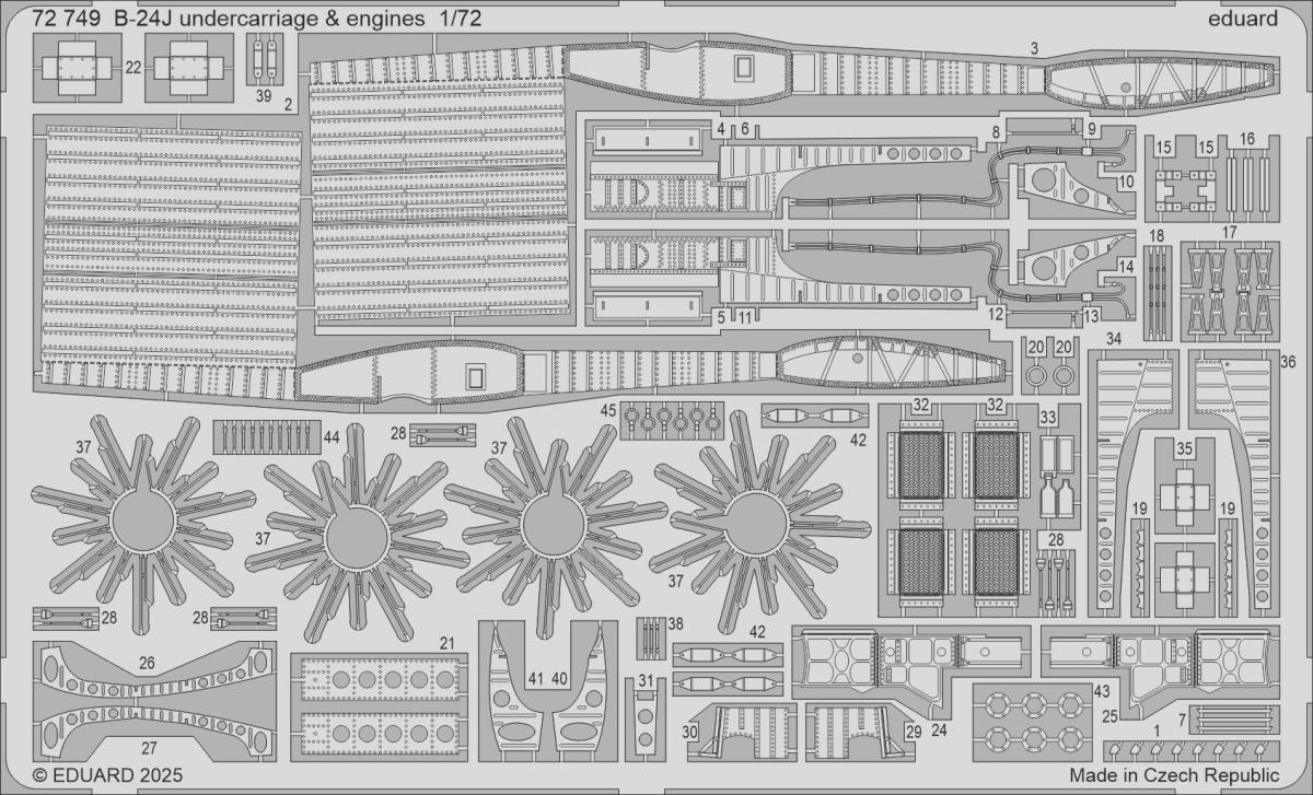 B-24J – Undercarriage & engines [Hasegawa]