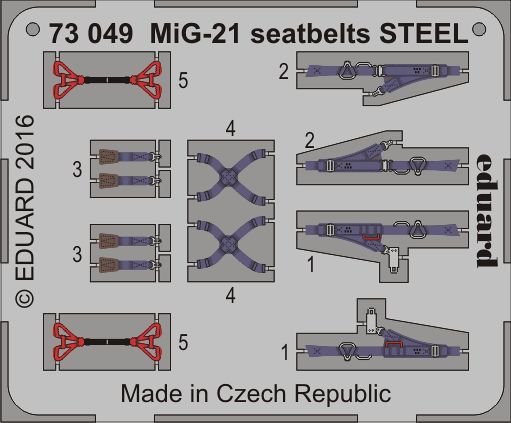 8591437517039 - 73049 - MiG-21 seatbelts STEEL in 172 8591437517039 - 73049 - MiG-21 seatbelts STEEL in 172