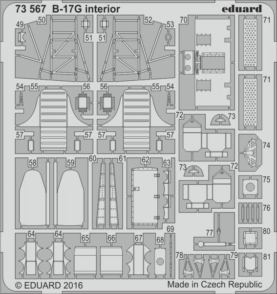8591437515462 - Boeing B-17G Flying Fortress -Cockpit - Interior [Airfix]