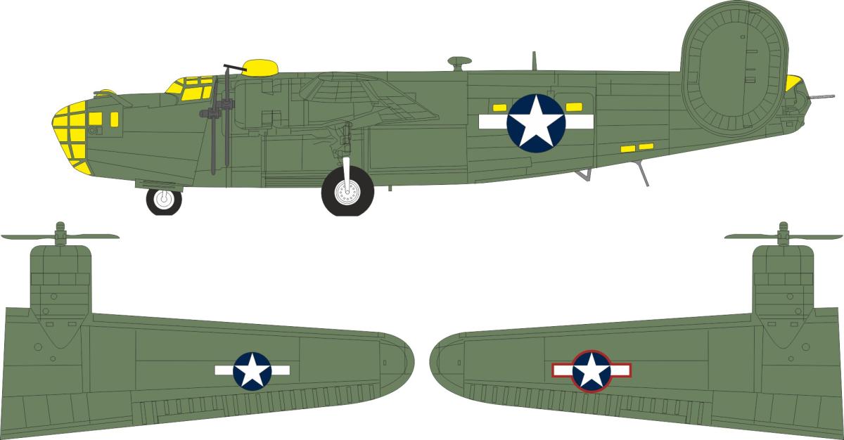 B-24D – US national insignia [Airfix]