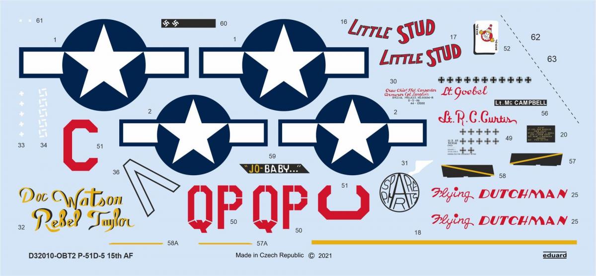 8591437560318 - D32010 - 132 P-51D-5 15th AF 1 32 for TAMIYA REVELL 8591437560318 - D32010 - 132 P-51D-5 15th AF 1 32 for TAMIYA REVELL