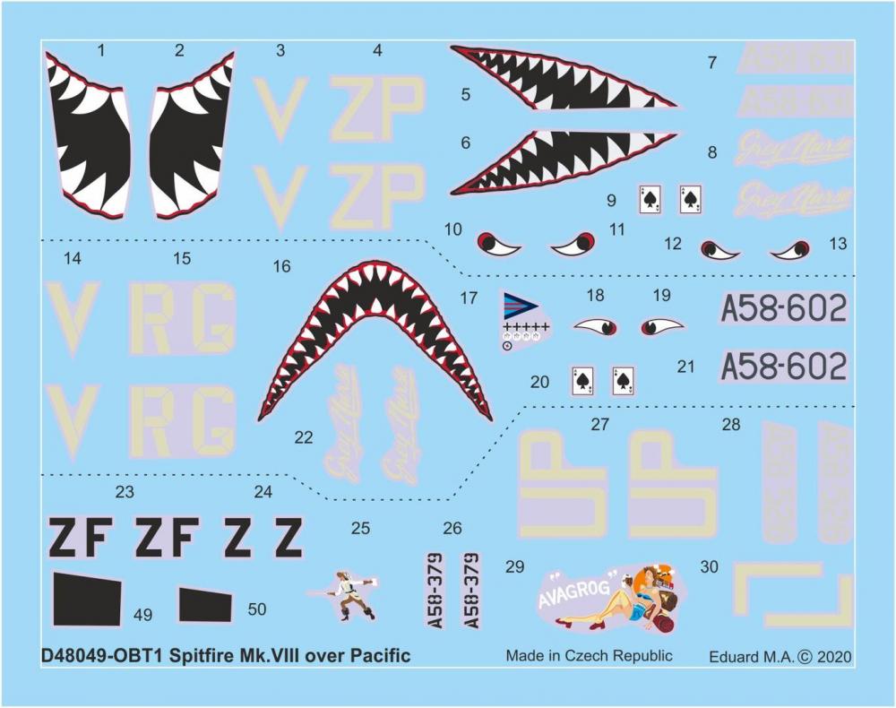 8591437549894 - D48049 - Spitfire MkVIII over Pacific for Eduard in 148 8591437549894 - D48049 - Spitfire MkVIII over Pacific for Eduard in 148