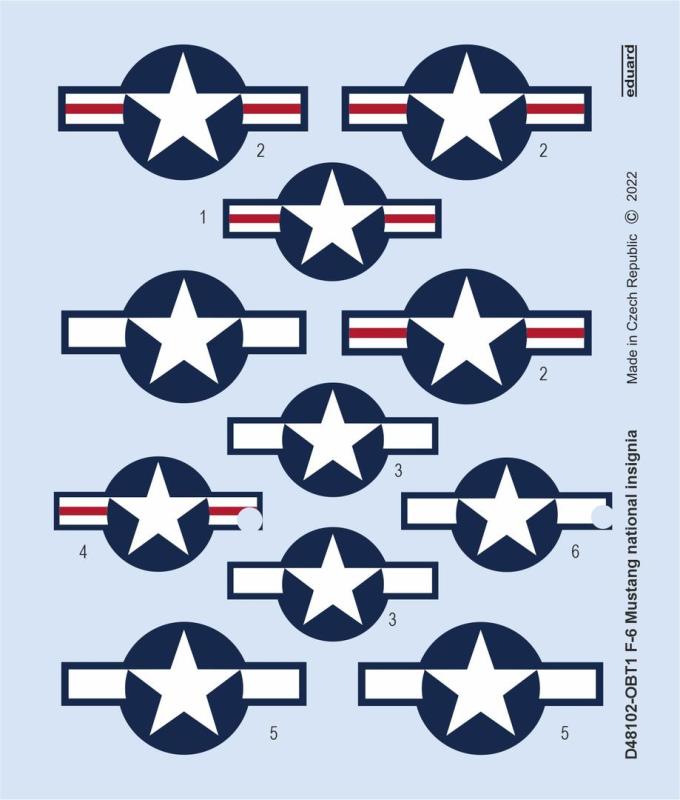 in 02  günstig Kaufen-F-6 Mustang - National insignia [Eduard]. F-6 Mustang - National insignia [Eduard] <![CDATA[Eduard / D48102 / 1:48]]>. 