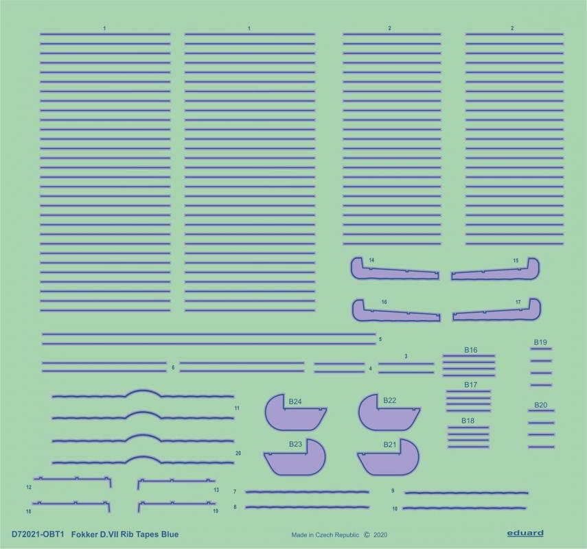8591437549160 - Fokker DVII - rib tapes blue [Eduard]