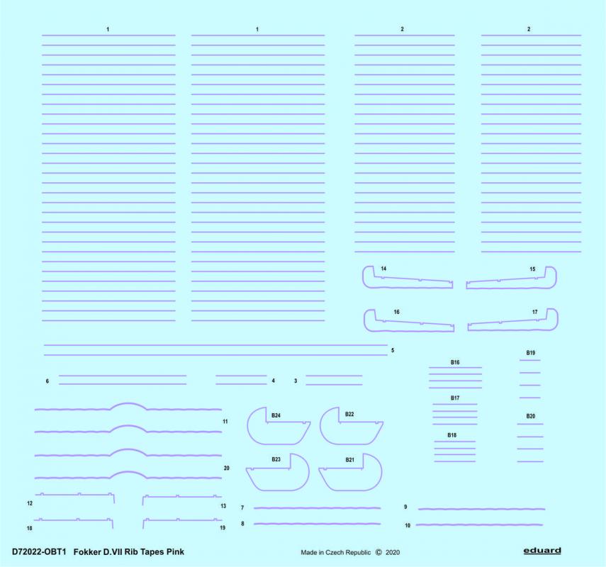 8591437549900 - Fokker DVII - Rib tapes pink [Eduard]