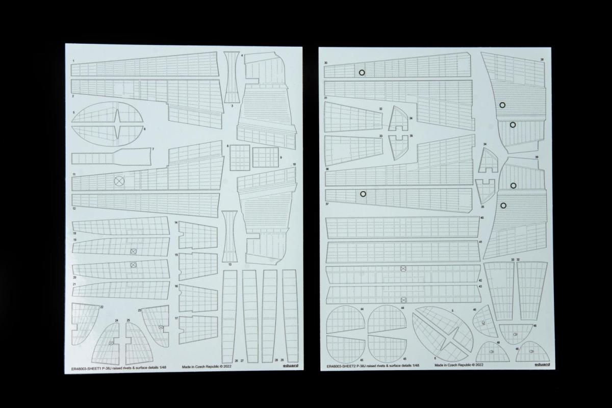 Rivets günstig Kaufen-P-38J - Raised rivets & surface details [Tamiya]. P-38J - Raised rivets & surface details [Tamiya] <![CDATA[Eduard / ER48003 / 1:48]]>. 