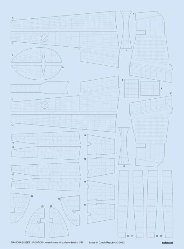Rivets günstig Kaufen-P-38F/G/H - Raised rivets & surface details [Tamiya]. P-38F/G/H - Raised rivets & surface details [Tamiya] <![CDATA[Eduard / ER48004 / 1:48]]>. 