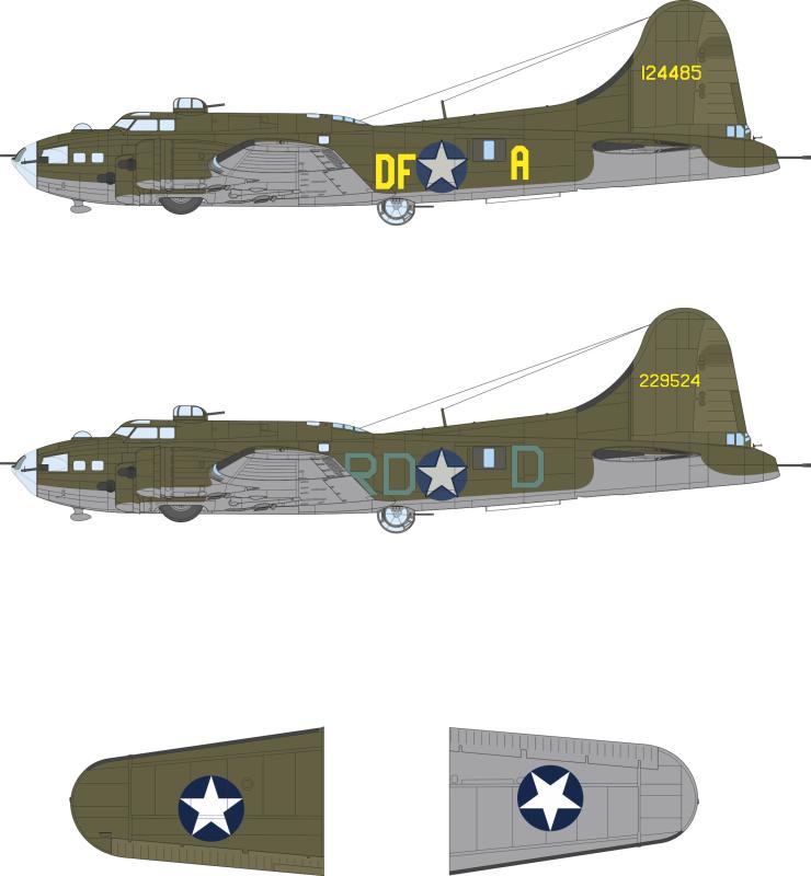 B-17F – US national insignia & code letters [Revell]
