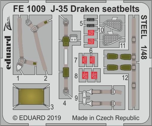 00 09  günstig Kaufen-J-35 Draken - Seatbelts STEEL [Hasegawa]. J-35 Draken - Seatbelts STEEL [Hasegawa] <![CDATA[Eduard / FE1009 / 1:48]]>. 