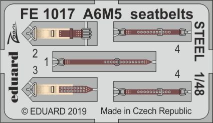 8591437541980 - FE1017 - A6M5 seatbelts STEEL for Tamiya in 148