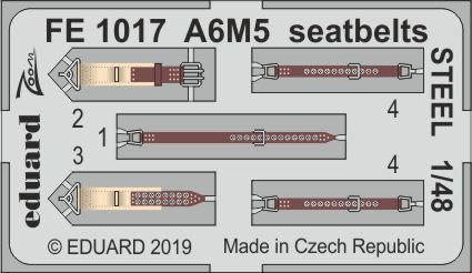 Tamiya  günstig Kaufen-A6M5 Zero - Seatbelts STEEL [Tamiya]. A6M5 Zero - Seatbelts STEEL [Tamiya] <![CDATA[Eduard / FE1017 / 1:48]]>. 