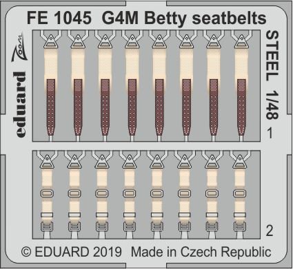 8591437544066 - FE1045 - G4M Betty seatbelts STEEL for Tamiya in 148 8591437544066 - FE1045 - G4M Betty seatbelts STEEL for Tamiya in 148