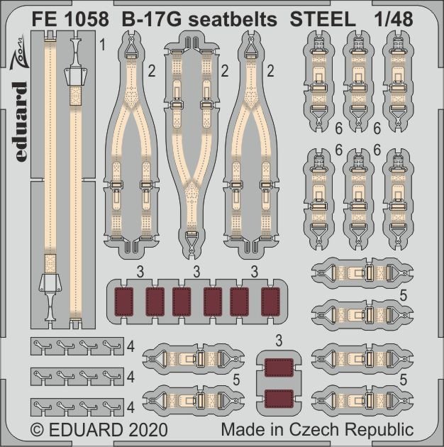 105 E  günstig Kaufen-B-17G - Seatbelts STEEL [HKM]. B-17G - Seatbelts STEEL [HKM] <![CDATA[Eduard / FE1058 / 1:48]]>. 