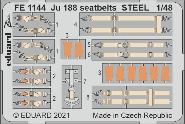 8591437555826 - FE1144 - Ju 188 seatbelts STEEL 1 48 for REVELL in 148 8591437555826 - FE1144 - Ju 188 seatbelts STEEL 1 48 for REVELL in 148