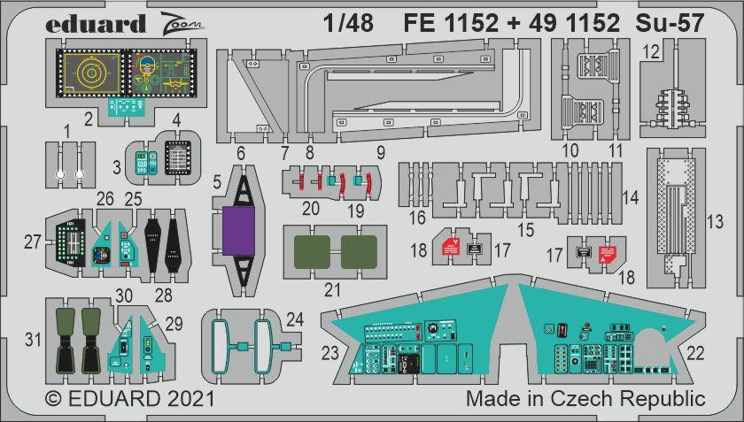 8591437556663 - FE1152 - Su-57 1 48 for ZVEZDA in 148 8591437556663 - FE1152 - Su-57 1 48 for ZVEZDA in 148