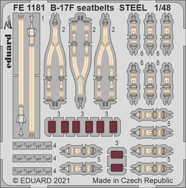 Tee ei günstig Kaufen-Boeing B-17F Flying Fortress - Seatbelts STEEL [HKM]. Boeing B-17F Flying Fortress - Seatbelts STEEL [HKM] <![CDATA[Eduard / FE1181 / 1:48]]>. 