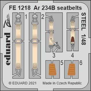 8591437562466 - FE1218 - Ar 234B seatbelts STEEL 1 48 HASEGAWA HOBBY 2000 in 148 8591437562466 - FE1218 - Ar 234B seatbelts STEEL 1 48 HASEGAWA HOBBY 2000 in 148