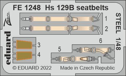 8591437565719 - FE1248 - 148 Hs 129B seatbelts STEEL for HOBBY 2000 HASEGAWA