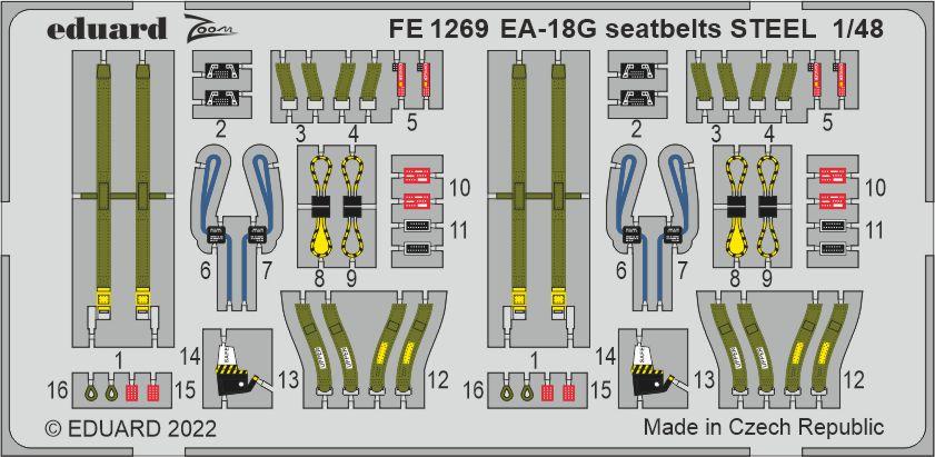 8591437567775 - EA-18G Growler - Seatbelts STEEL [HobbyBoss]