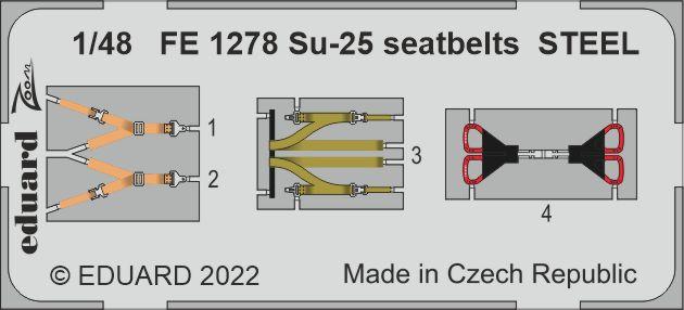 8591437568505 - FE1278 - 148 Su-25 seatbelts STEEL 1 48 8591437568505 - FE1278 - 148 Su-25 seatbelts STEEL 1 48