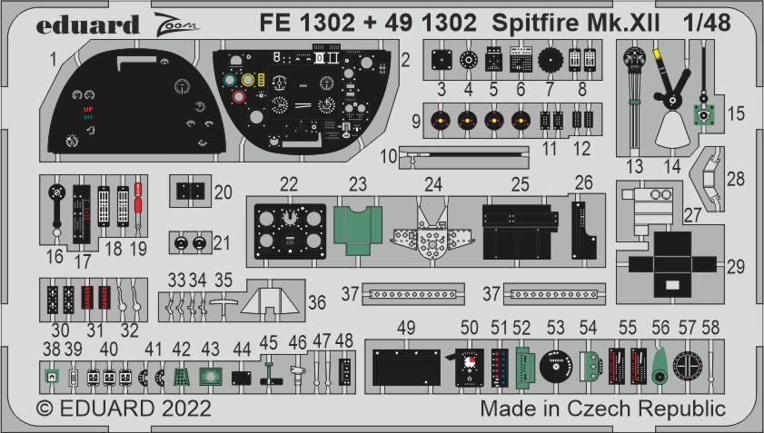 Air 3 günstig Kaufen-Spitfire Mk.XII [Airfix]. Spitfire Mk.XII [Airfix] <![CDATA[Eduard / FE1302 / 1:48]]>. 