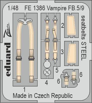 48 V günstig Kaufen-Vampire FB.5/9 - Seatbelts STEEL [Airfix]. Vampire FB.5/9 - Seatbelts STEEL [Airfix] <![CDATA[Eduard / FE1386 / 1:48]]>. 