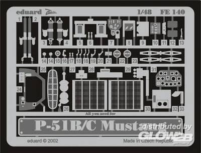 51 D günstig Kaufen-P-51B/C Mustang. P-51B/C Mustang <![CDATA[Eduard / FE140 / 1:48]]>. 