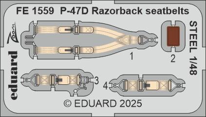P-47D Razorback – Seatbelts – Steel [Miniart]