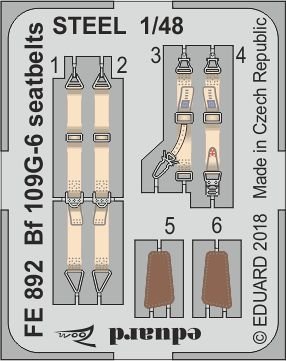 8591437527083 - Messerschmitt Bf 109 G-6 - Seatbelts STEEL [Tamiya]