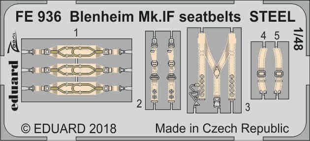 8591437533626 - FE936 - Blenheim MkIF seatbelts STEEL for Airfi in 148