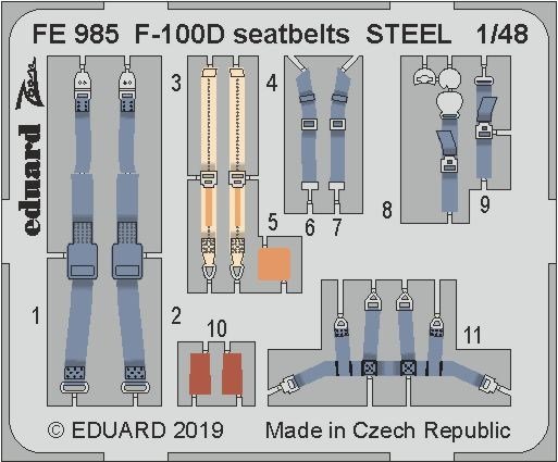 8591437537839 - FE985 - F-100D seatbelts STELL for Trumpeter in 148 8591437537839 - FE985 - F-100D seatbelts STELL for Trumpeter in 148