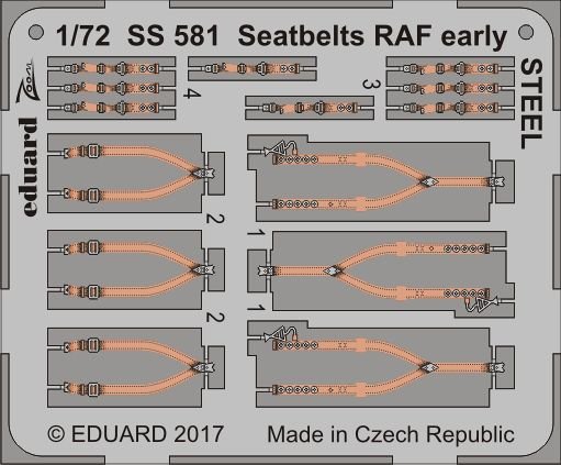 EARLY günstig Kaufen-Seatbelts RAF early STEEL. Seatbelts RAF early STEEL <![CDATA[Eduard / SS581 / 1:72]]>. 