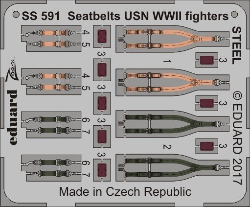 8591437519415 - Seatbelts USN WWII fighters STEEL 8591437519415 - Seatbelts USN WWII fighters STEEL