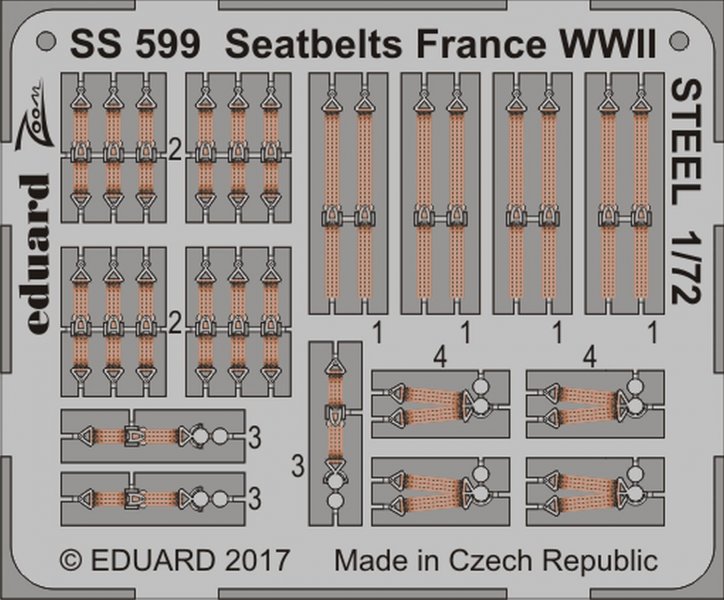 France/F günstig Kaufen-Seatbelts France WWII STEEL. Seatbelts France WWII STEEL <![CDATA[Eduard / SS599 / 1:72]]>. 