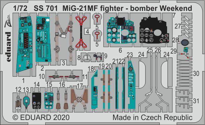 fighter bomber günstig Kaufen-MiG-21MF fighter-bomber - Weekend [Eduard]. MiG-21MF fighter-bomber - Weekend [Eduard] <![CDATA[Eduard / SS701 / 1:72]]>. 