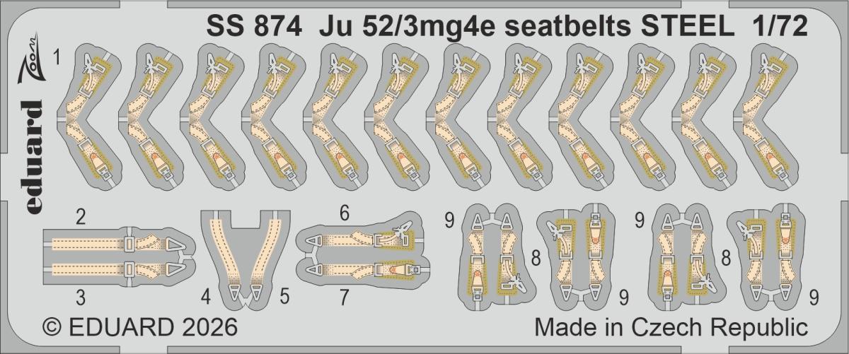 Junkers Ju 52/3mg4e - Seatbelts - Steel [Airfix]