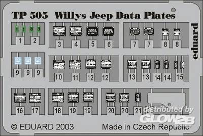 JEEP günstig Kaufen-Willys Jeep Data plates. Willys Jeep Data plates <![CDATA[Eduard / TP505 / 1:35]]>. 