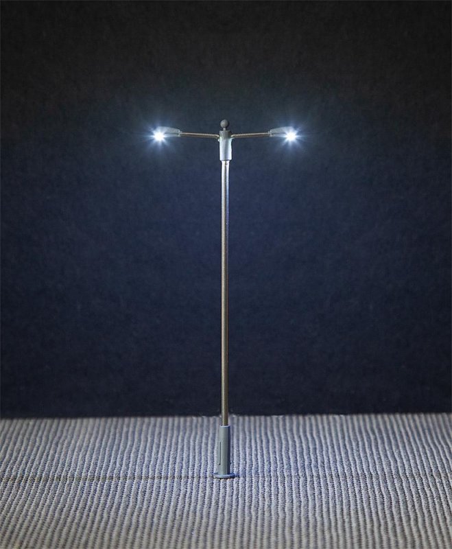 4104090802035 - H0 (187) 180203 - LED-Straßenbeleuchtung Ansatzleuchte Doppelausleger