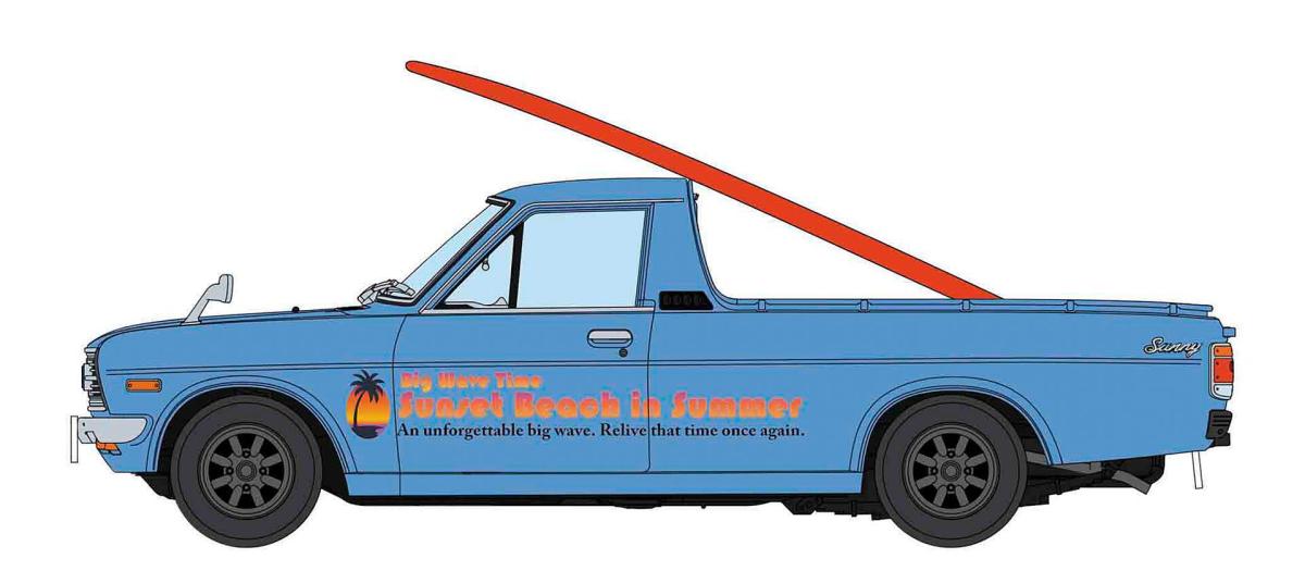 4967834207783 - Datsun Sunny Truck mit Surfboard