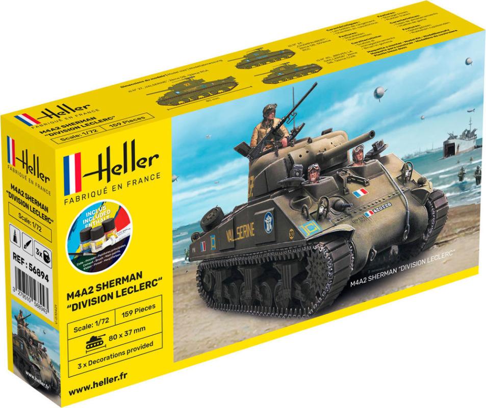 A2 Kit günstig Kaufen-M4A2 Sherman Division Leclerc - Starter Kit. M4A2 Sherman Division Leclerc - Starter Kit <![CDATA[Heller / 56894 / 1:72]]>. 