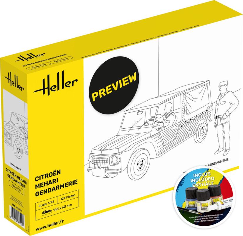 ART 24 günstig Kaufen-Citroen Mehari Gendarmerie - Starter Kit. Citroen Mehari Gendarmerie - Starter Kit <![CDATA[Heller / 58702 / 1:24]]>. 