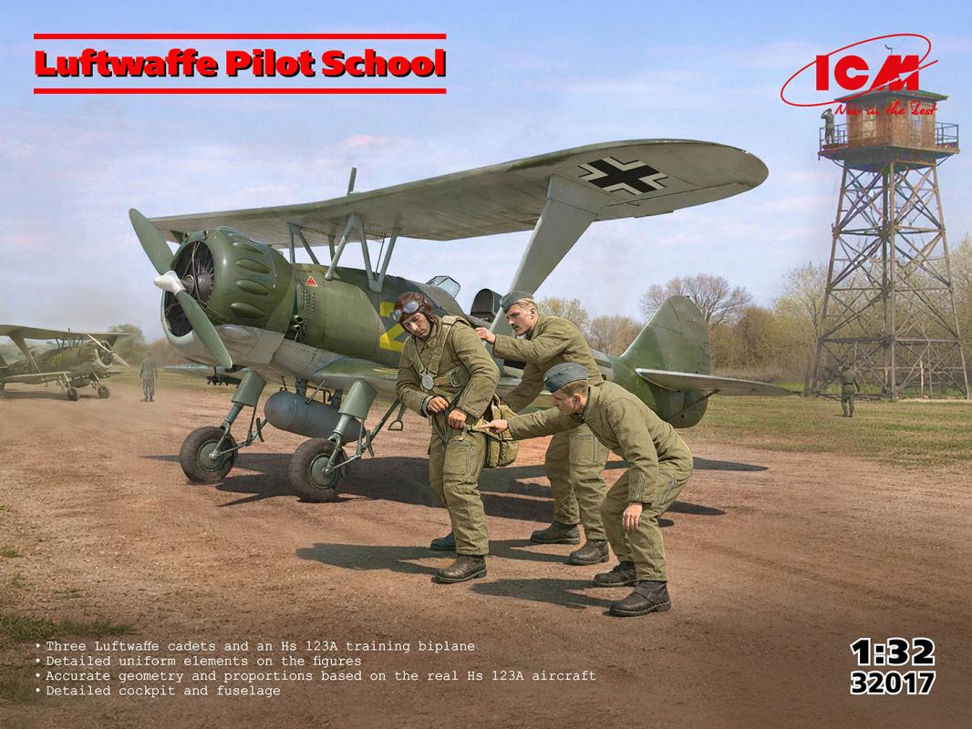 Luftwaffe Pilot School –  Hs 123A (late) with crew