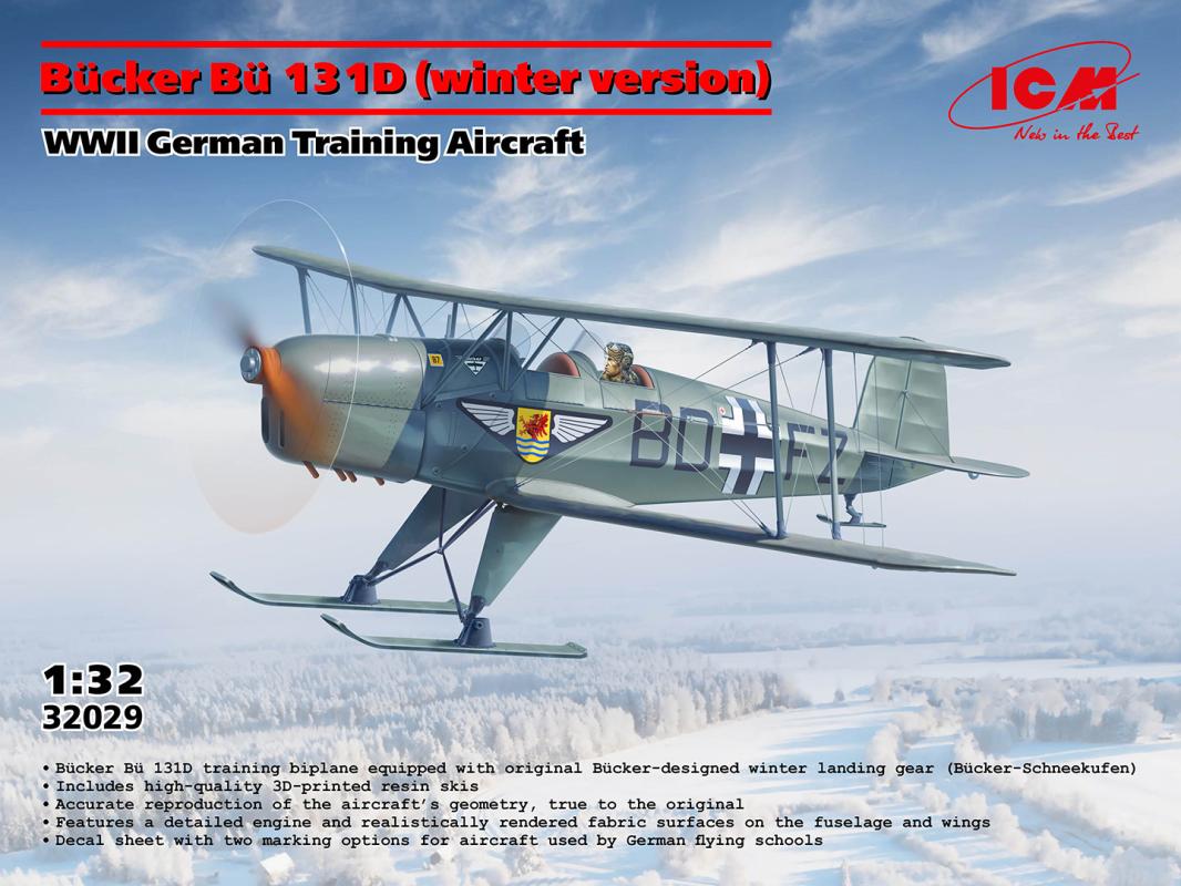 Bücker Bü 131D (winter version) - WWII German Training Aircraft