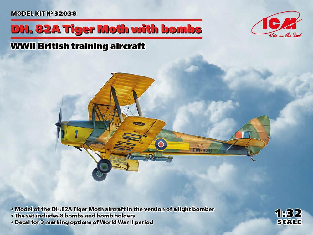 It is günstig Kaufen-DH. 82A Tiger Moth with bombs, WWII British training aircraft. DH. 82A Tiger Moth with bombs, WWII British training aircraft <![CDATA[ICM / 32038 / 1:32]]>. 