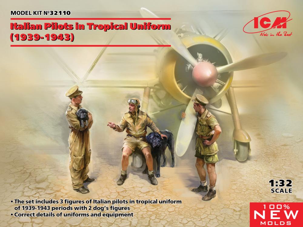 21 cm  günstig Kaufen-Italian Pilots in Tropical Uniform (1939-1943). Italian Pilots in Tropical Uniform (1939-1943) <![CDATA[ICM / 32110 / 1:32]]>. 