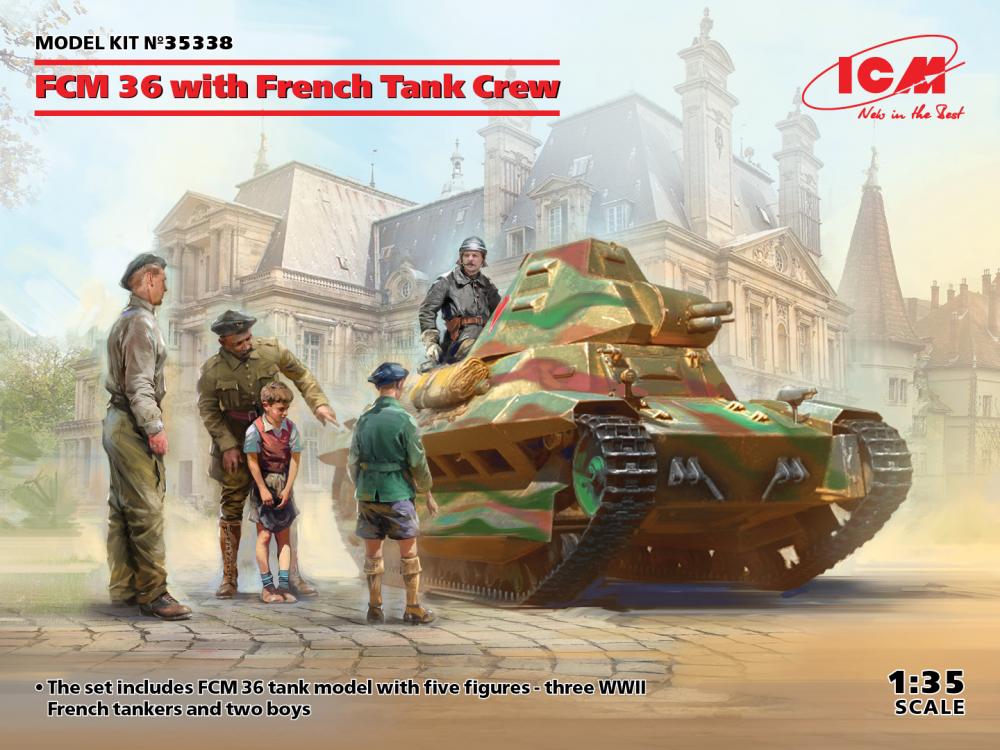 with French günstig Kaufen-FCM 36 with French Tank Crew. FCM 36 with French Tank Crew <![CDATA[ICM / 35338 / 1:35]]>. 